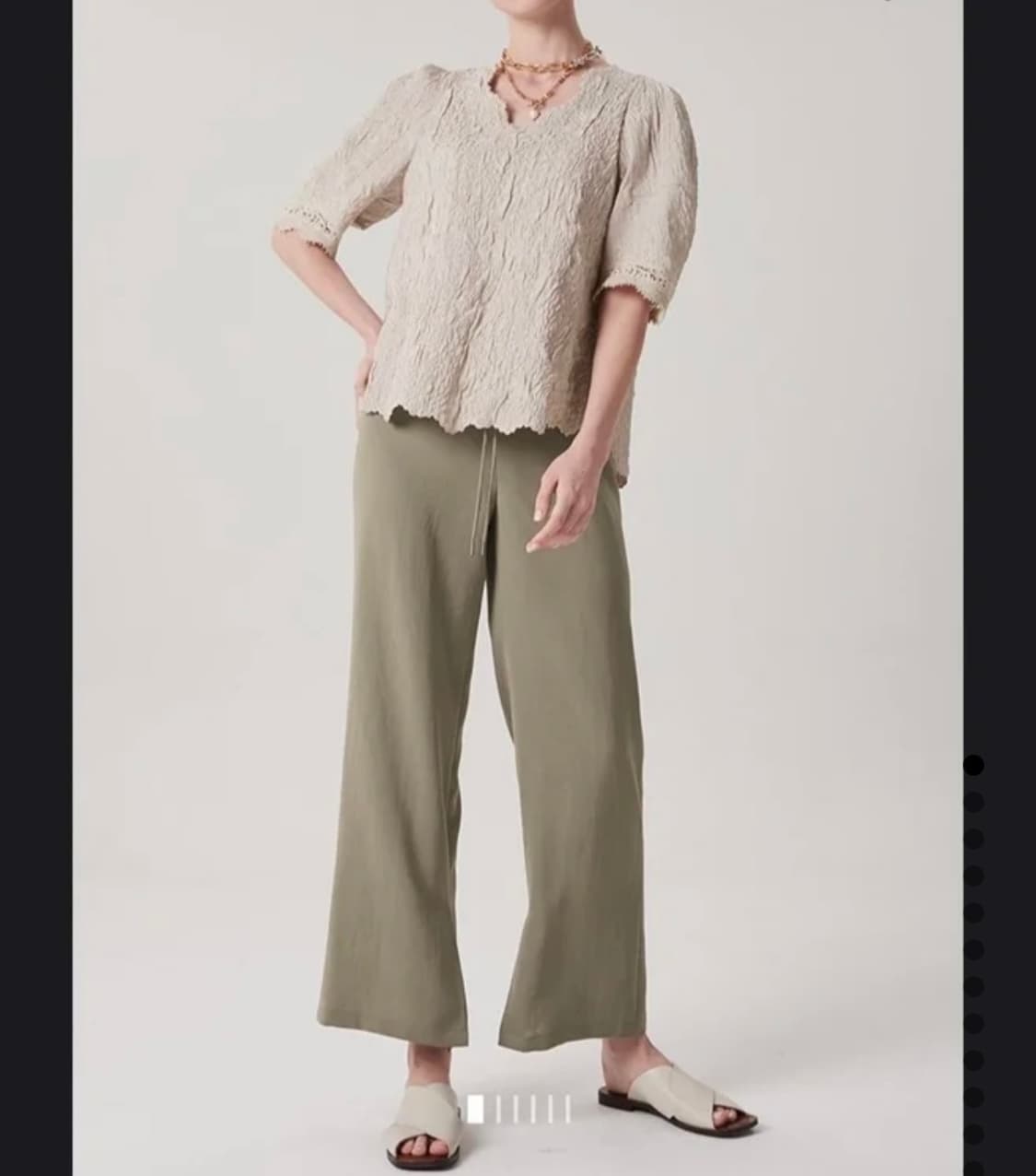 TIME 타임 스캘럽 자수 블라우스 상품이미지3