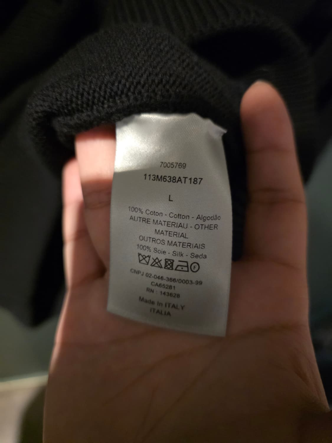 [새상품급,L]디올 오블리크 인서트 니트 네이비 상품이미지6