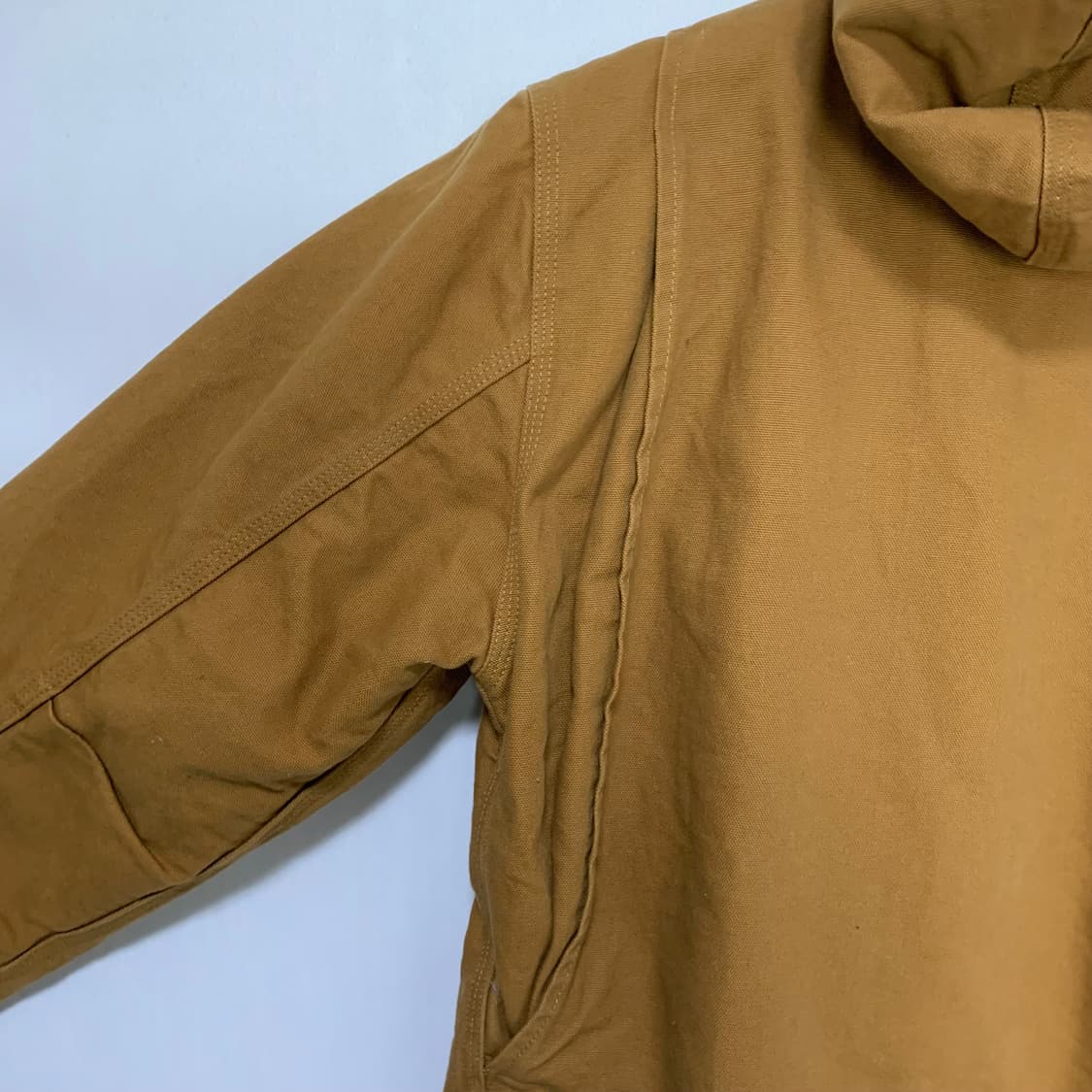 칼하트 빈티지 양털 후드 워크 자켓 카멜 브라운 루즈핏 남녀공용 S 상품이미지8