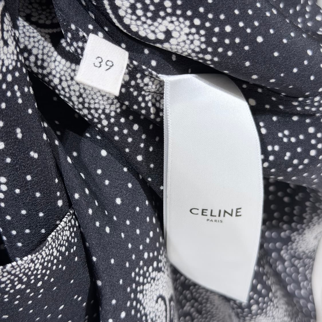 (A+/39) / 셀린느 로고 프린트 폴카 도트 실크 셔츠 상품이미지6