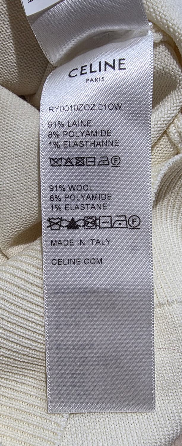 셀린느 24FW 남자 트리옹프 하이 칼라 울 니트 오프화이트 M사이즈! 상품이미지6