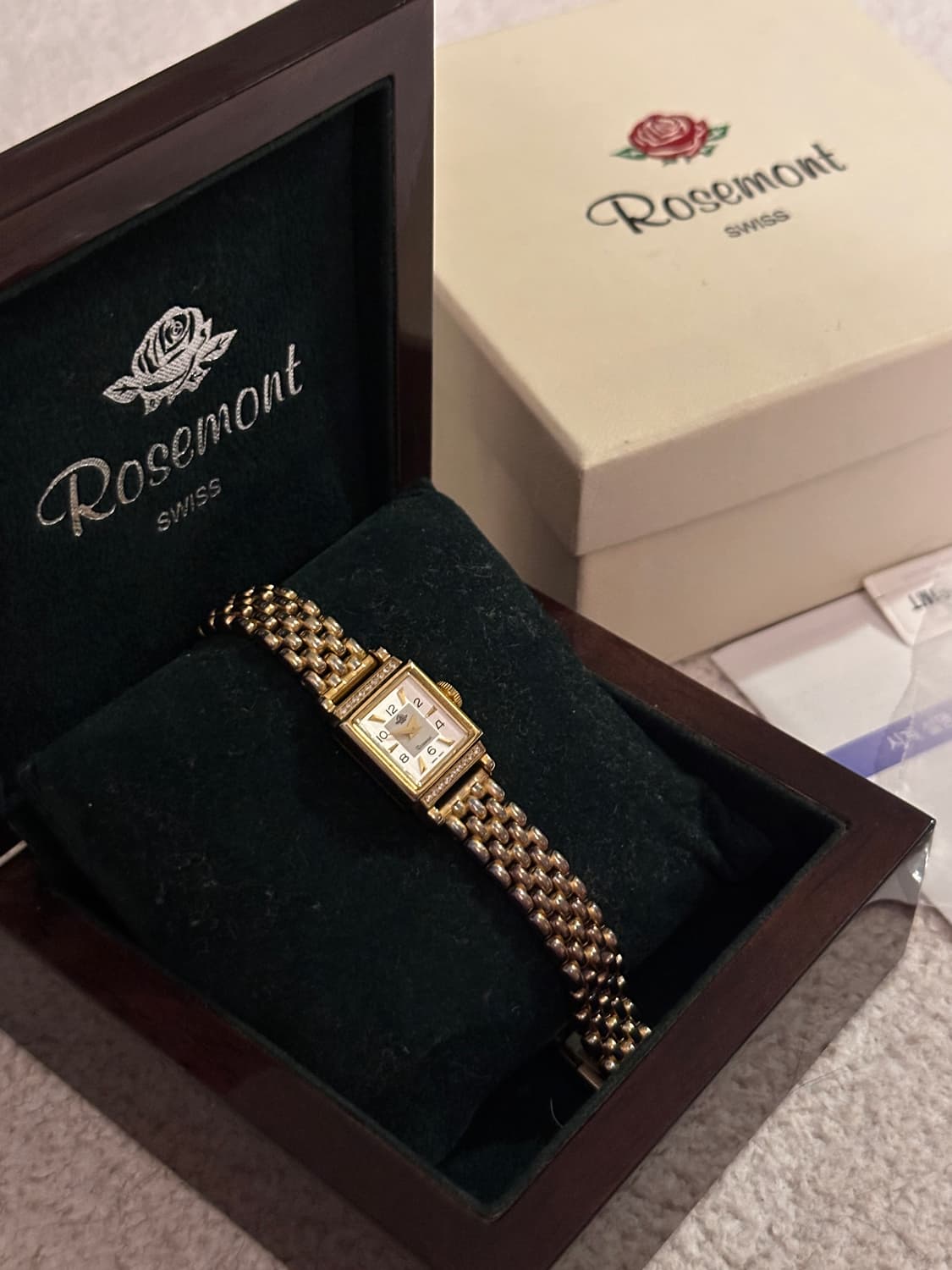 로즈몽 금장 큐빅시계 RS#17-01MT 풀박스 상품이미지2