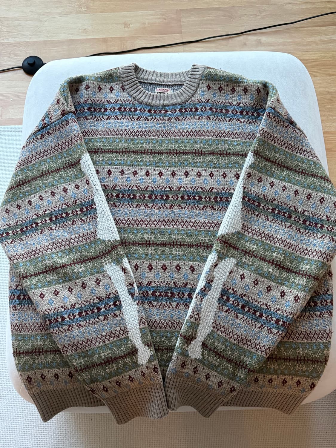 캐피탈 7G 울 페어 아일 본 크루넥 스웨터 섹소폰 상품이미지2