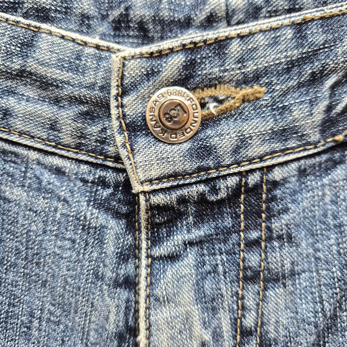 ​Lee 빈티지 워싱 데님 반바지 (중청) 상품이미지2