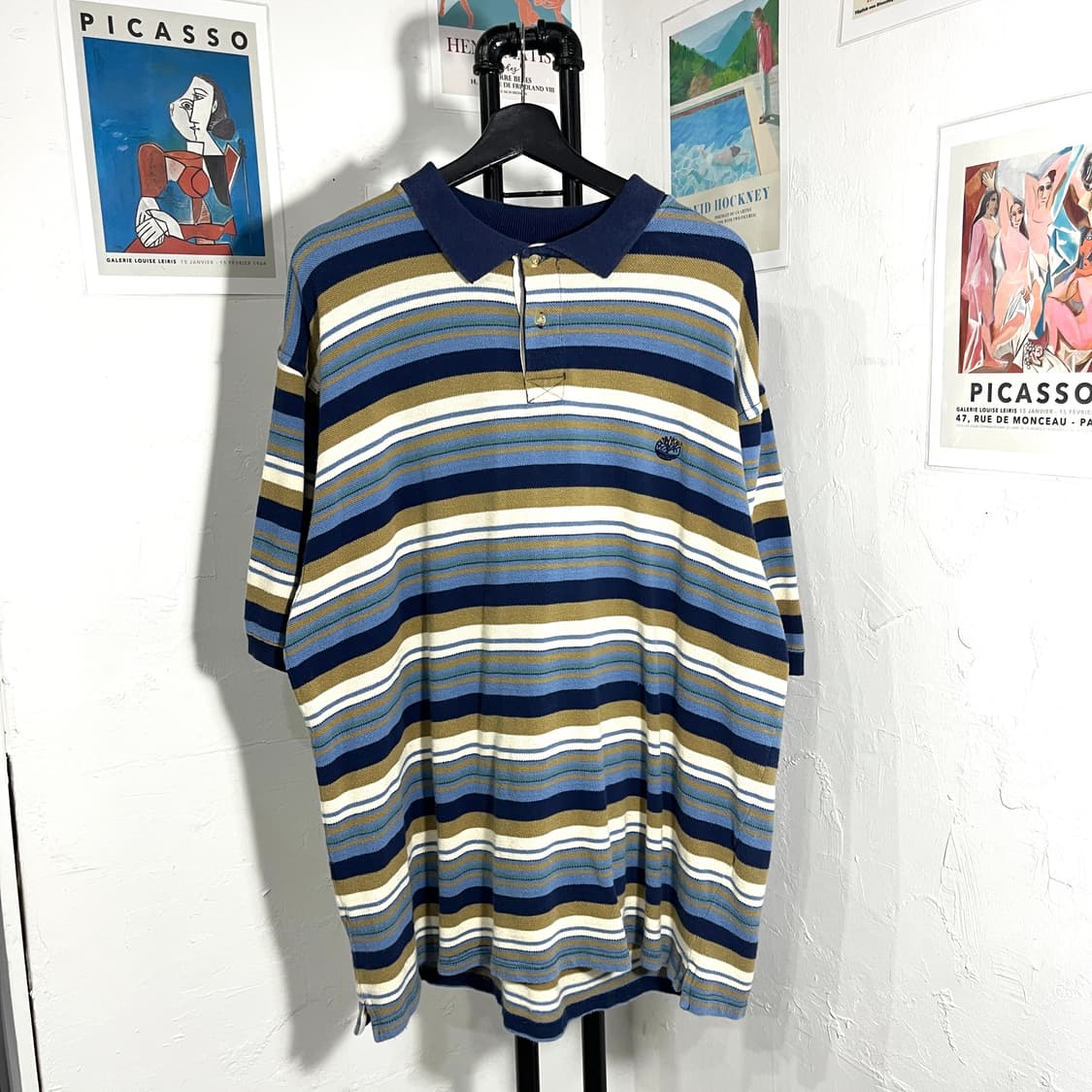 팀버랜드 자수로고 스트라이프 카라티 상품이미지1