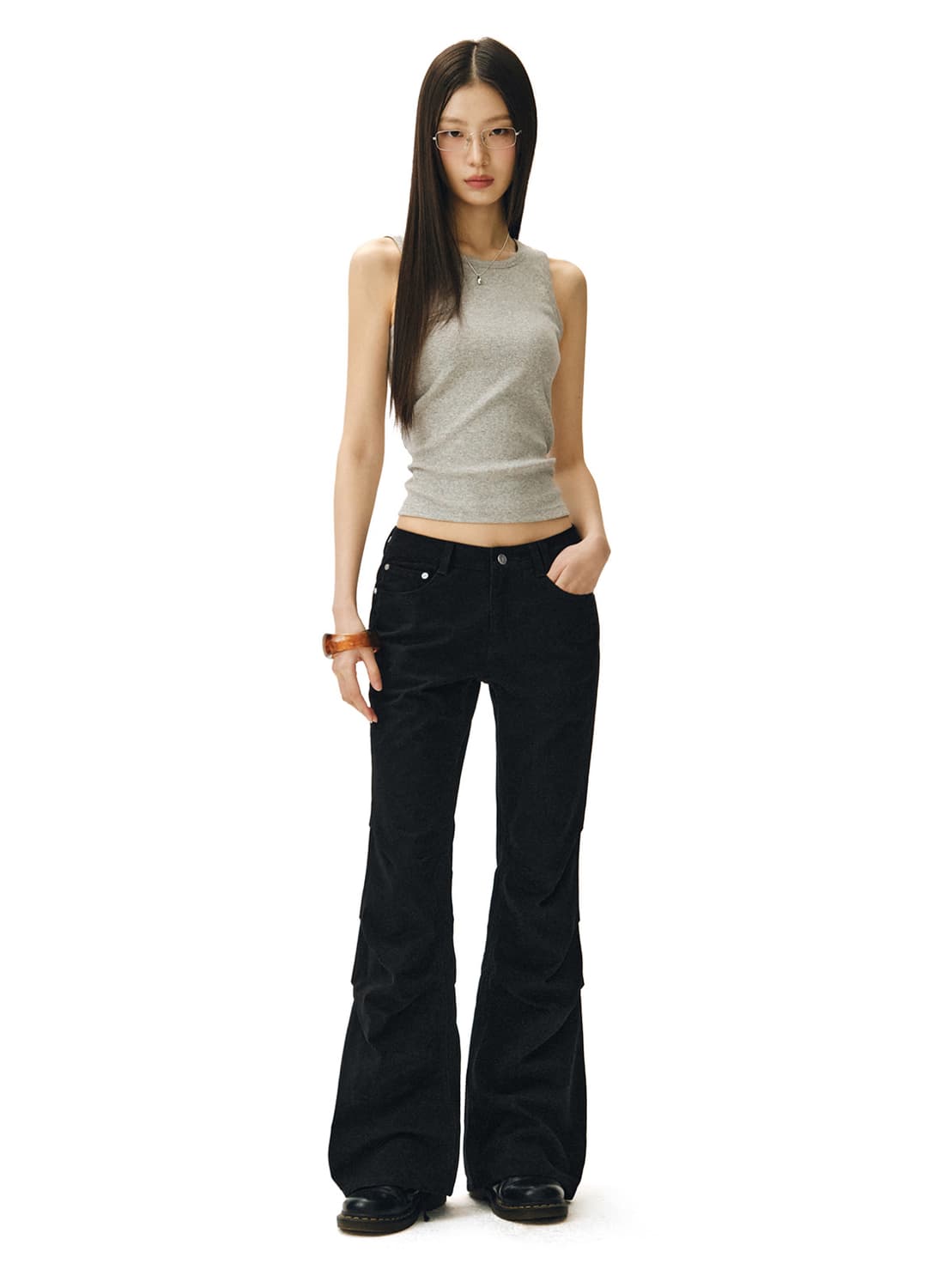 데케트우먼-Flared Shirring Pants-M사이즈 상품이미지1