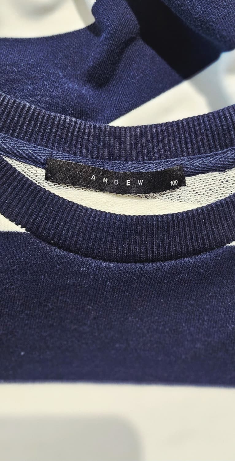ANDEW 네이비 스트라이프 맨투맨 100 상품이미지7