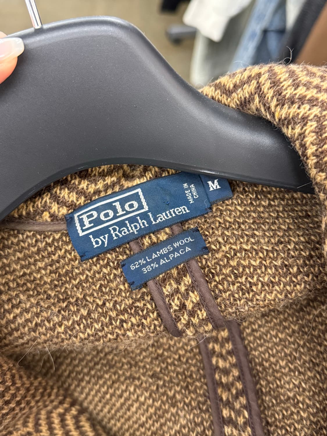 폴로 랄프로렌 클래식 램스울 알파카 헤링본 니트 블레이저 M 상품이미지5
