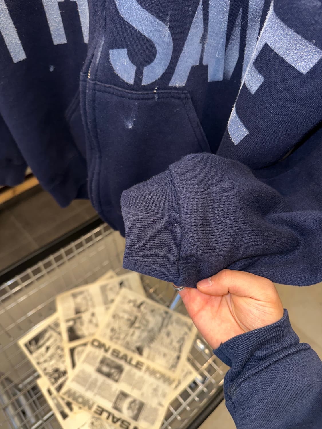 90’s Tultex stencil work hood zip-up  상품이미지6