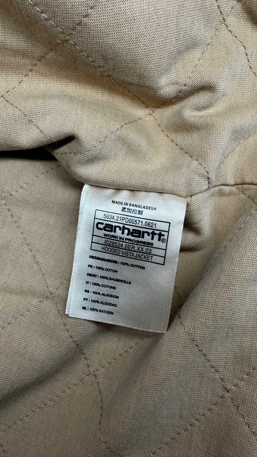 칼하트 WIP 비스타 후드 자켓입니다 XL 상품이미지3