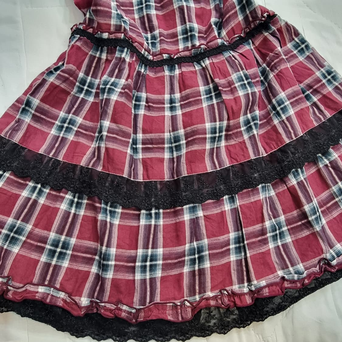 axes femme 체크 레이스 모리걸 원피스 상품이미지7