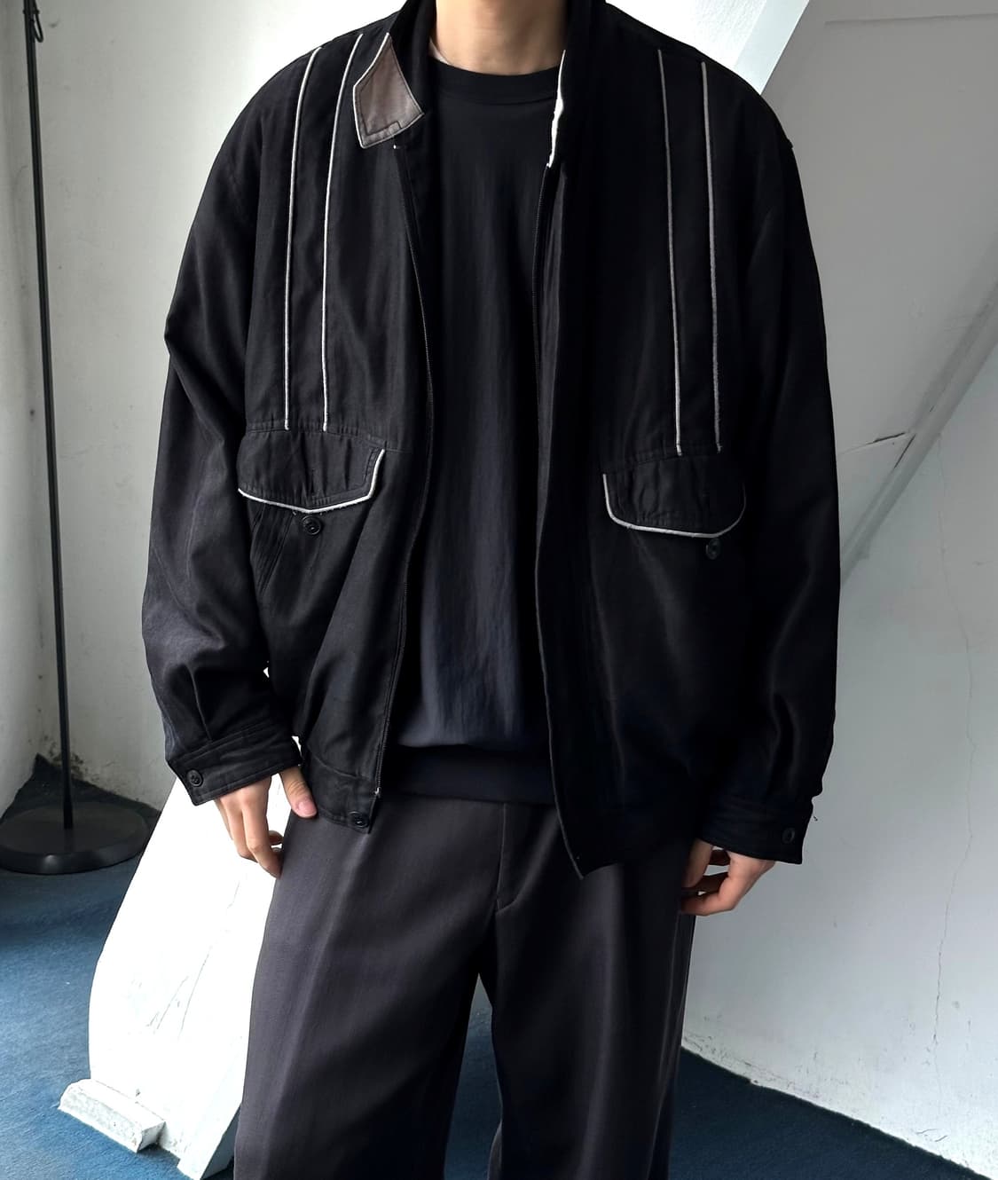 Soft fabric design blouson jacket 상품이미지7