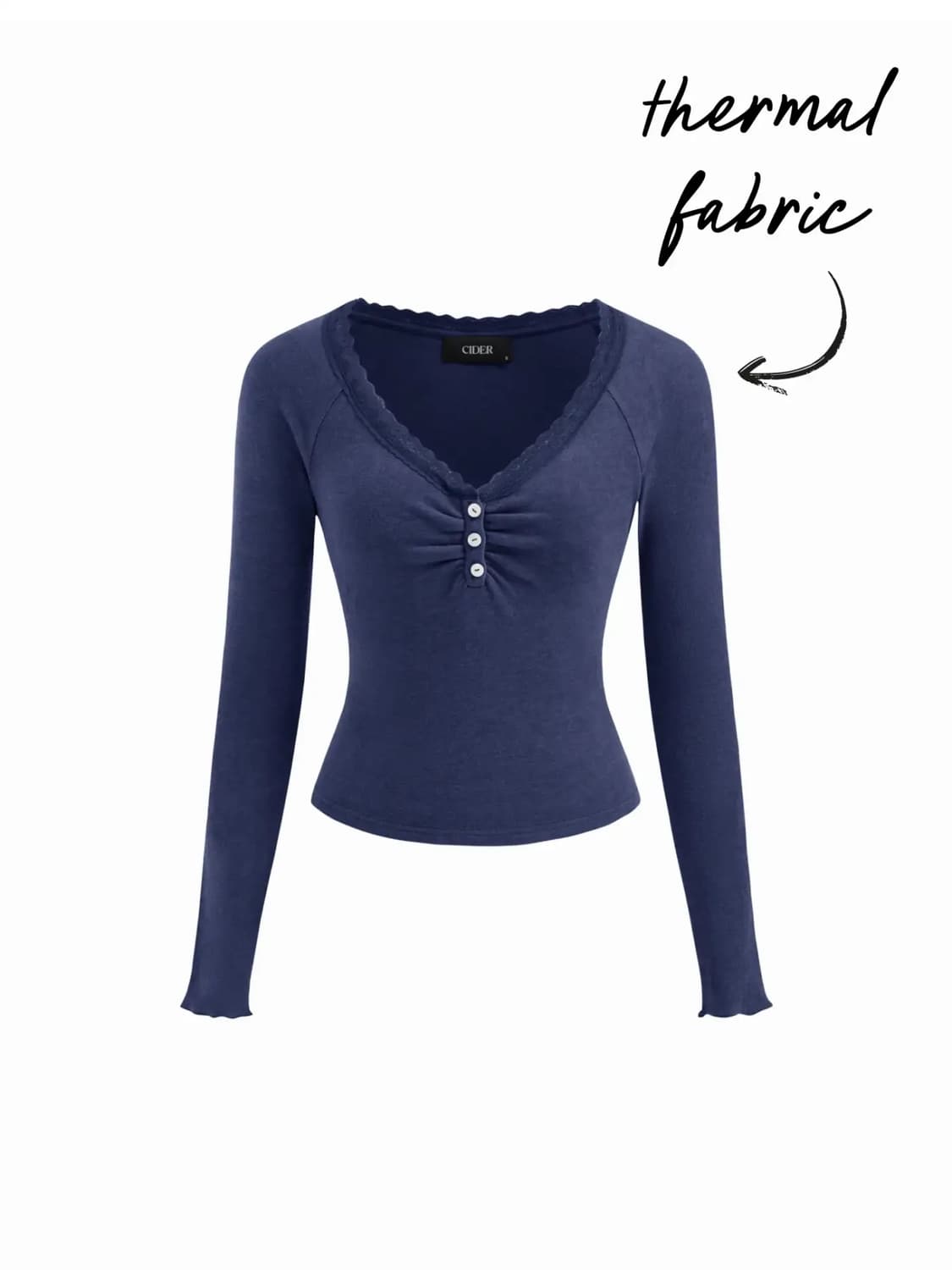 핀터깔 네이비 레이스 티 상품이미지1