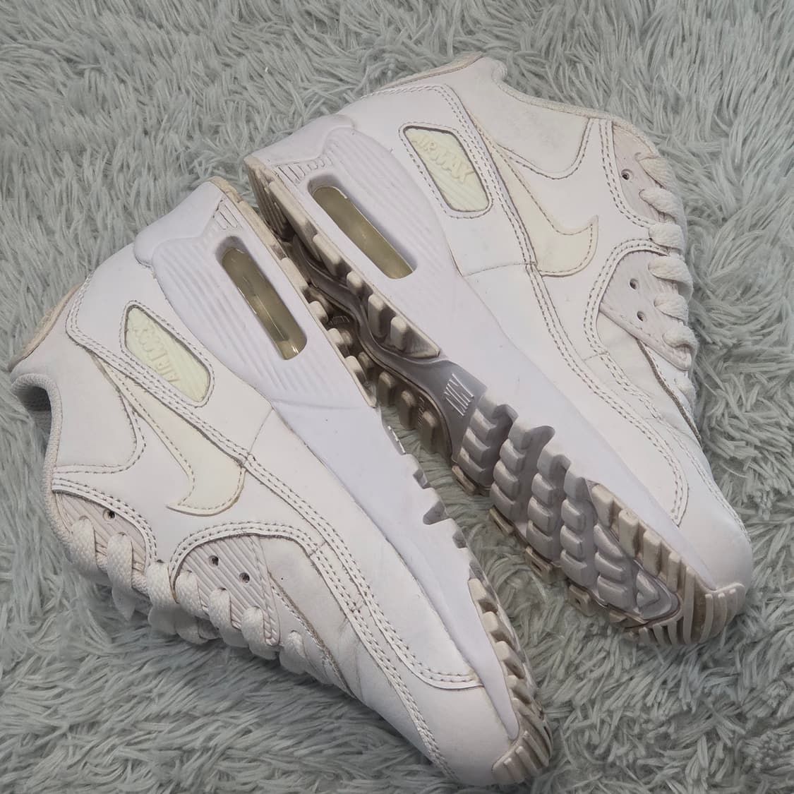 2a-26:나이키 에어맥스 90 화이트 (22.5cm)-상태굿 상품이미지6