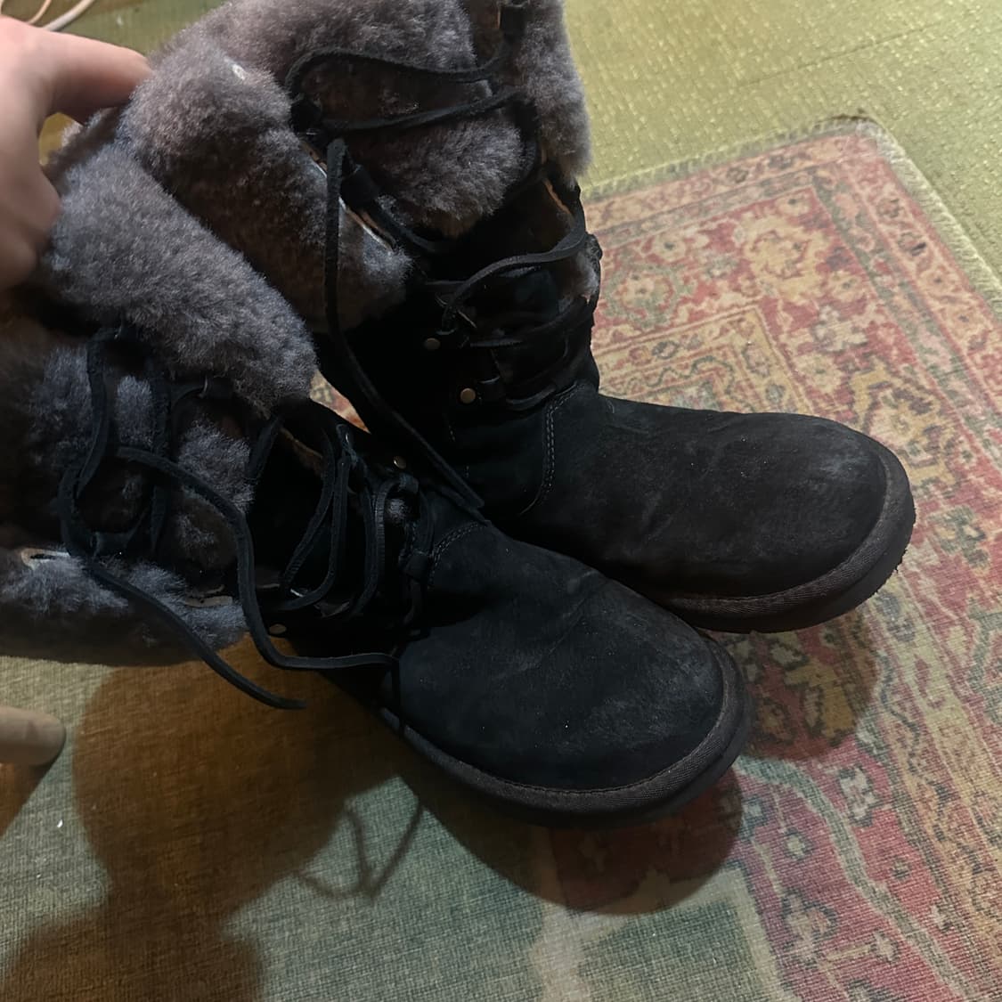 어그 쉽 스킨 레더 퍼 윈터 퍼 부츠 상품이미지4