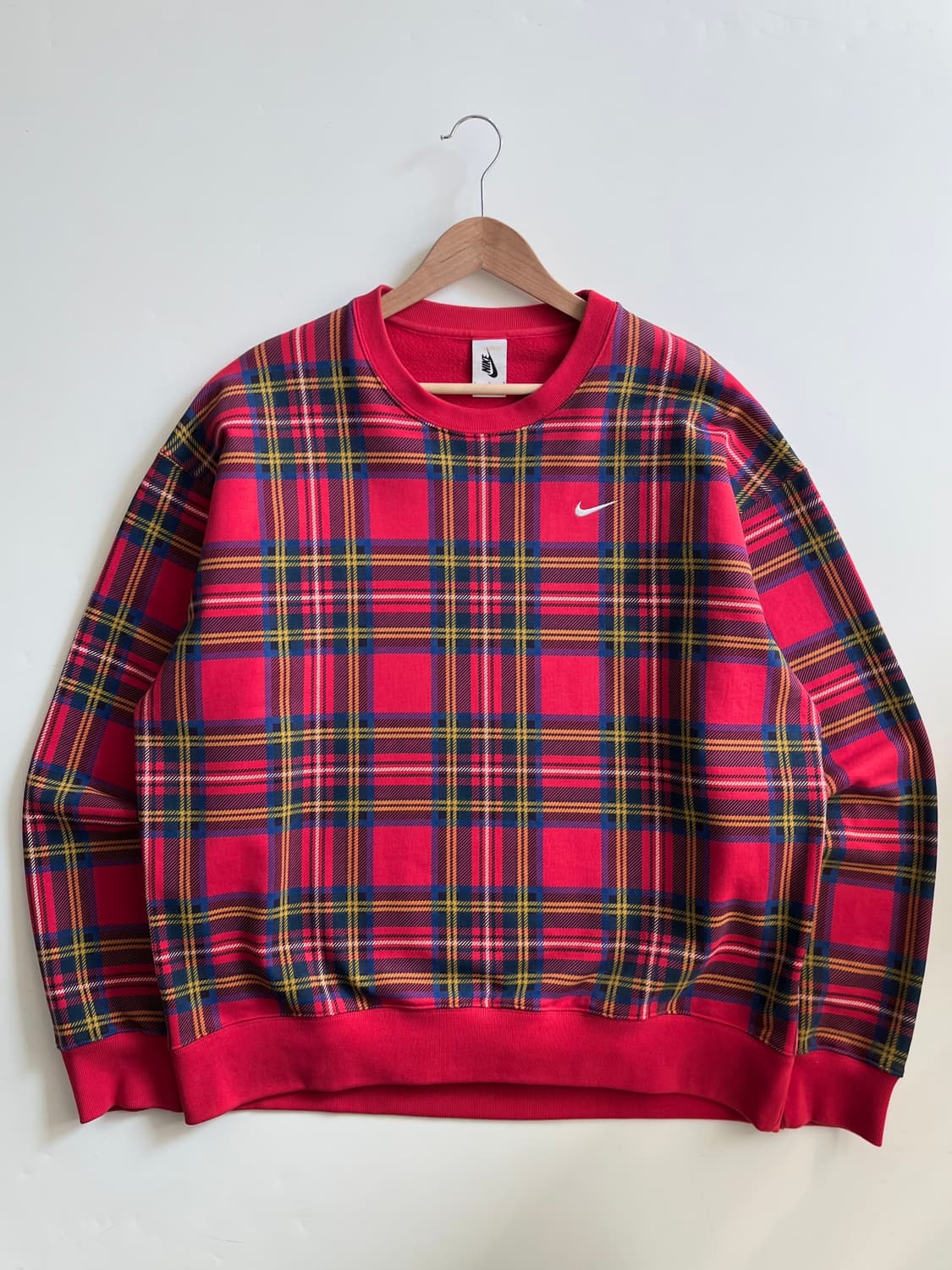 나이키 NRG 플래드 스우시 타탄체크 크루넥 맨투맨 상품이미지3