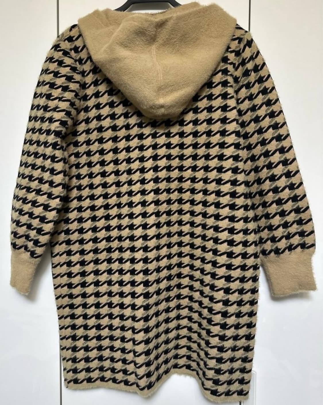 담비소재하운드투스 체크 후드 롱 가디건 상품이미지9