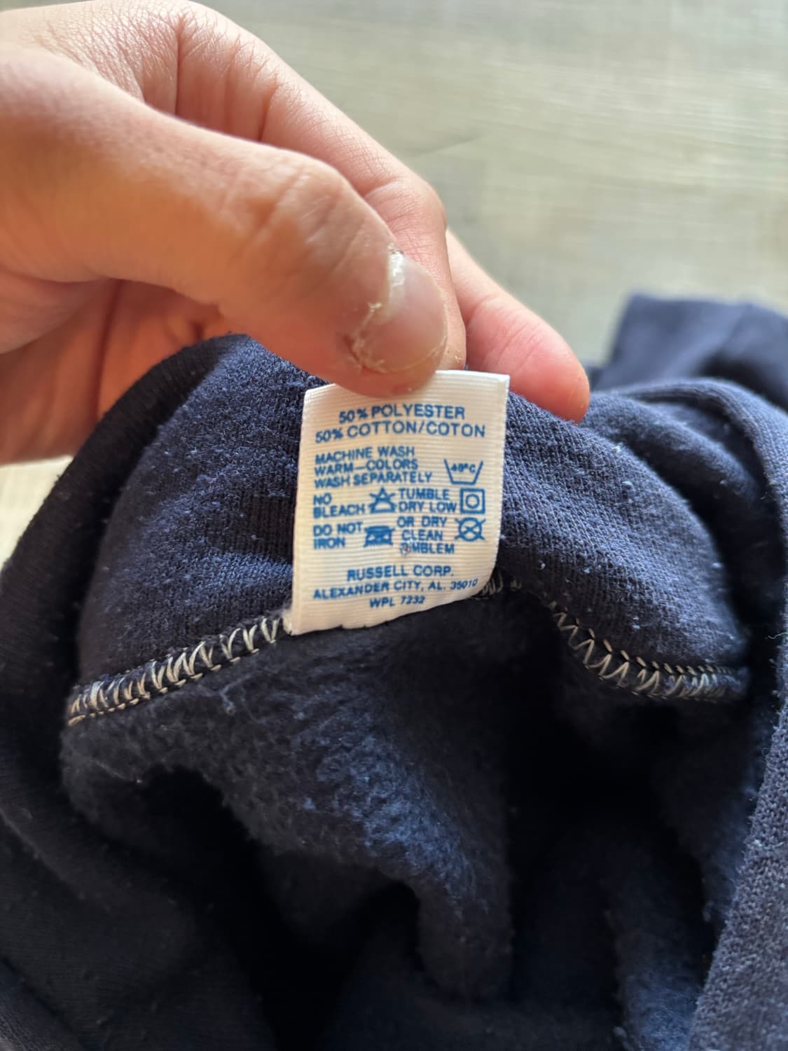 [M] 90s 러셀 후드티 스웻 블랭크 네이비 빈티지 상품이미지4