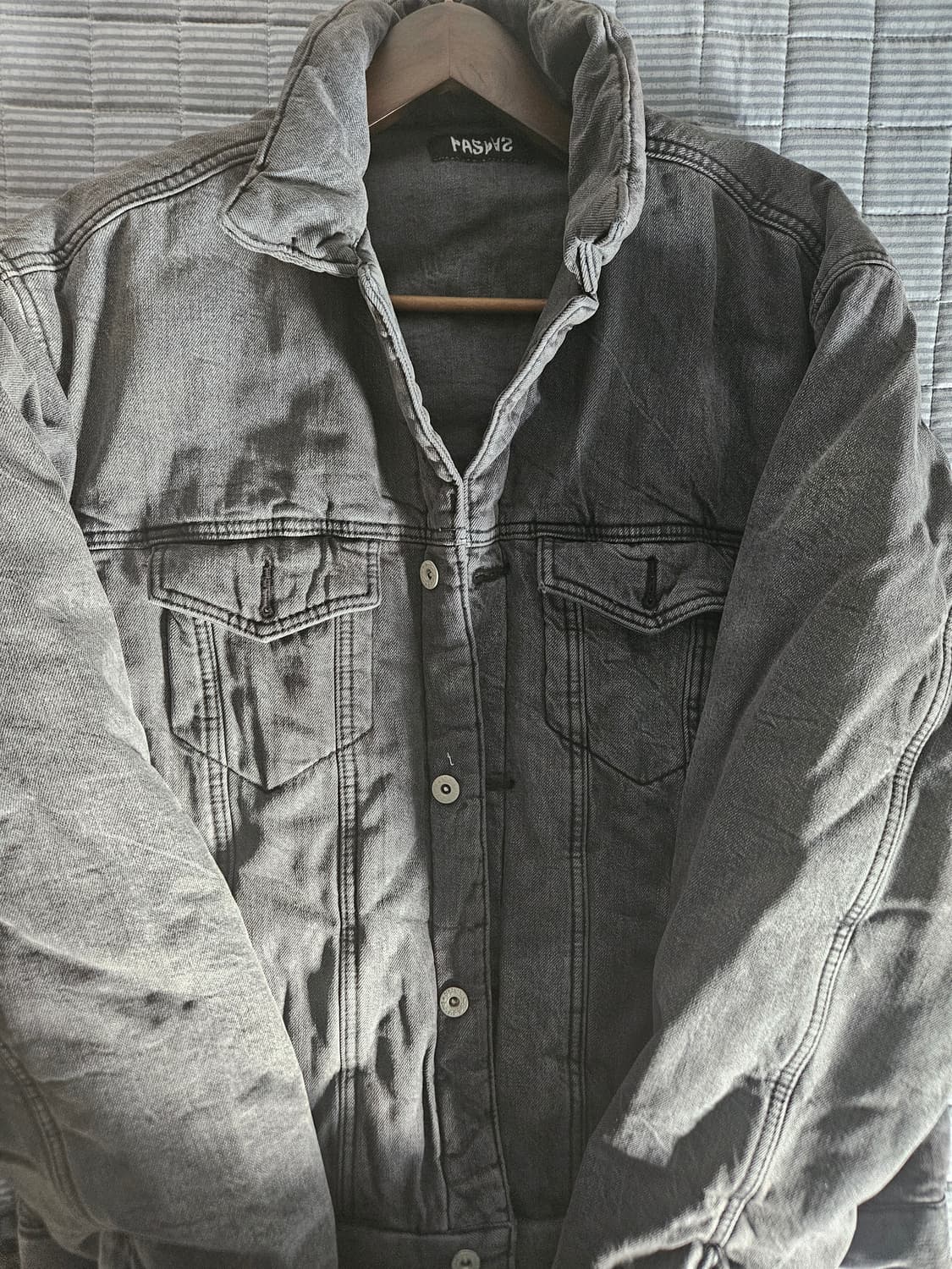 pas 032 패디드 데님 자켓 그레이 상품이미지1