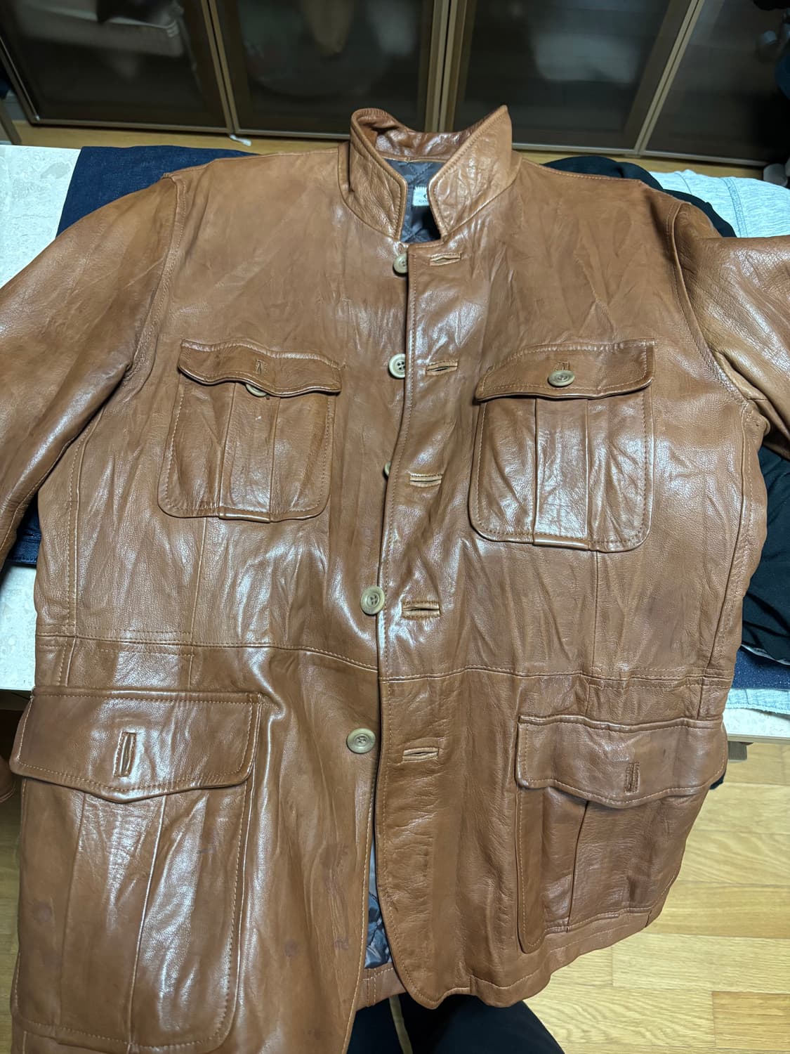 C.P. Company 양가죽 100% 레더 필드 자켓 상품이미지2