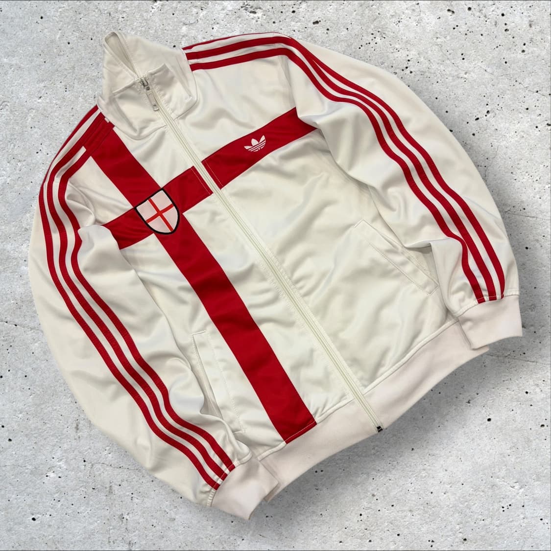 [L] 00s 아디다스 잉글랜드 흰/빨 삼선 트랙탑 져지 B664 상품이미지1