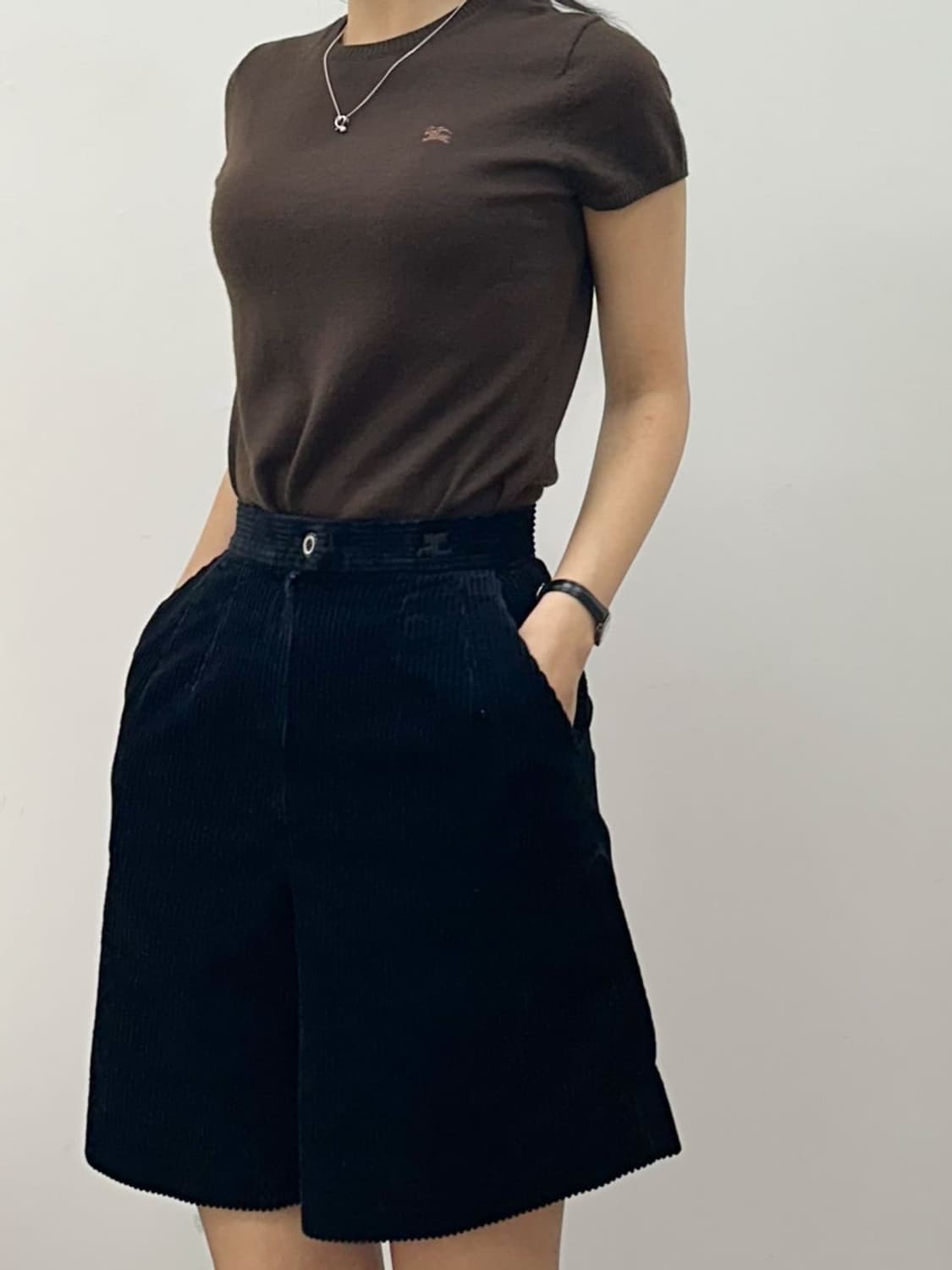 courreges / 꾸레쥬 블랙 코듀로이 팬츠  상품이미지7