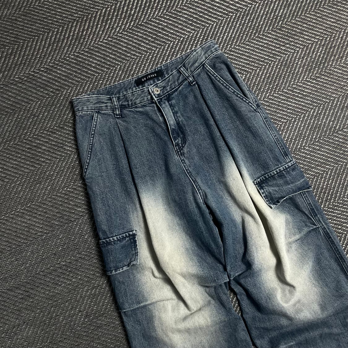 빈티지 워싱 카고 데님 팬츠o 5766 상품이미지3