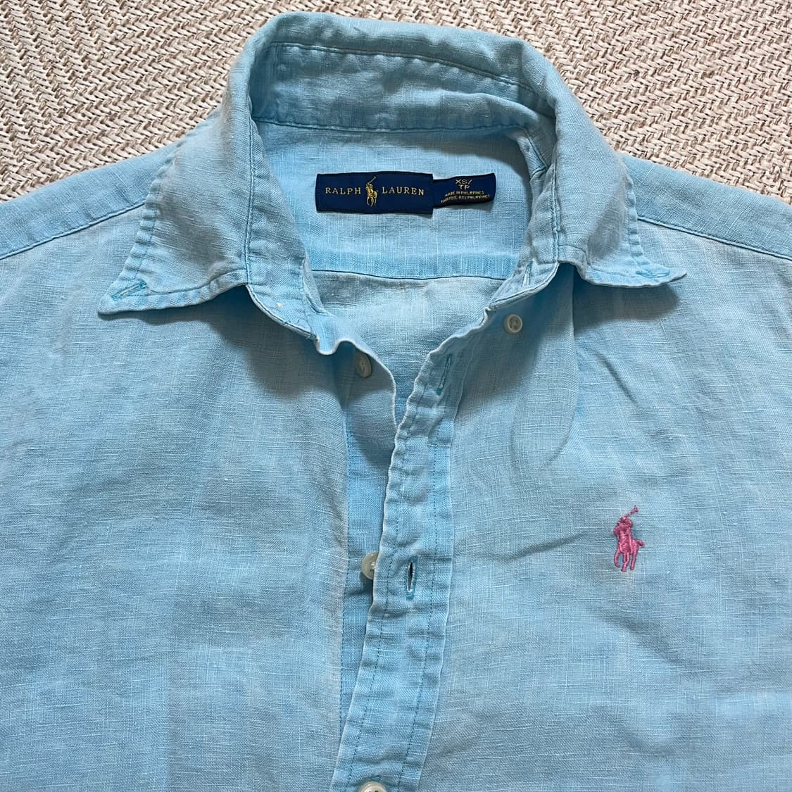 [정품] 폴로 소라 / 핑크포니 린넨 셔츠 [ XS ] 상품이미지3