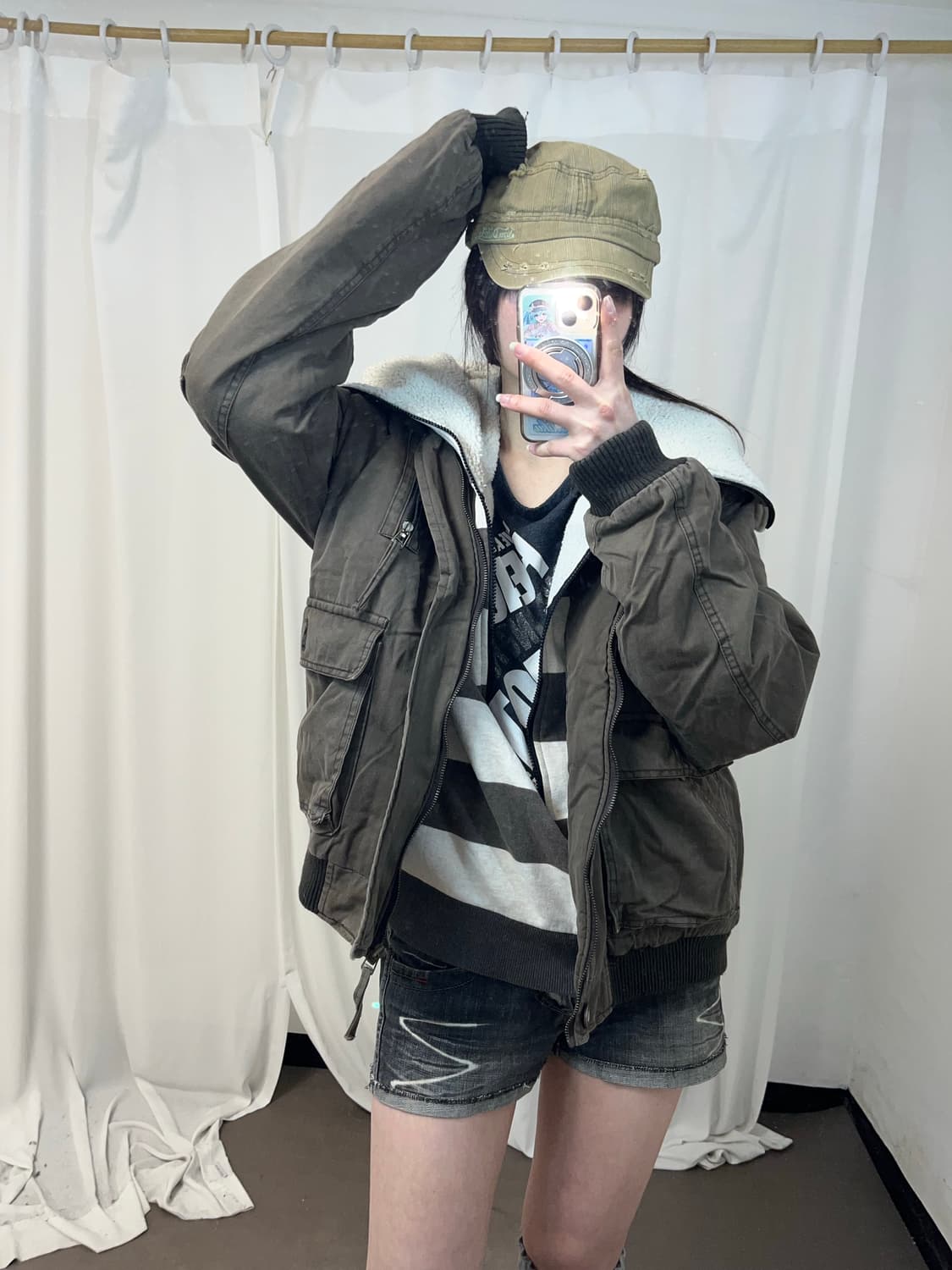 00‘s 브라운 ma-1 울프죠 야상 봄버 자켓 상품이미지3