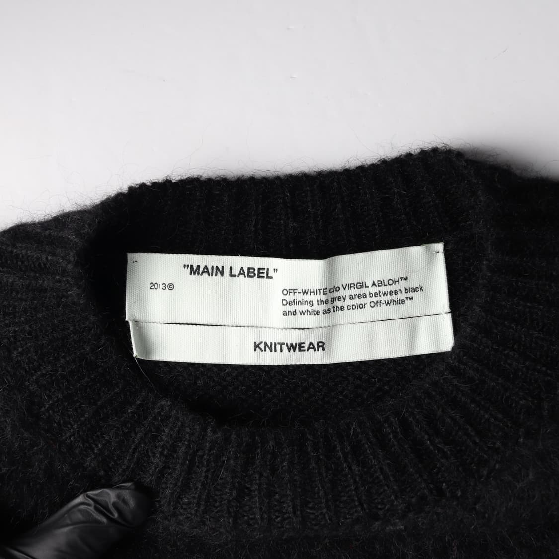 (새상품) 오프화이트 디아고날 인타르시아 모헤어 니트 상품이미지3