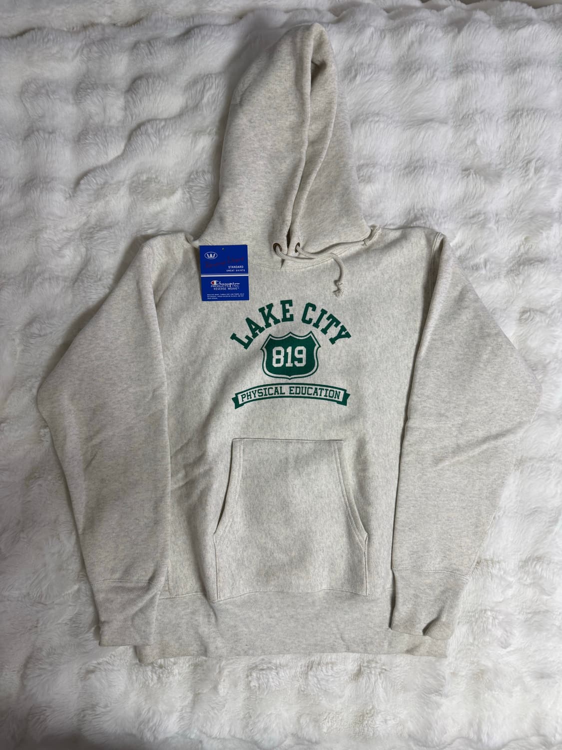 [L] 챔피온 리버스위브 블루택 후드 오트밀 상품이미지1