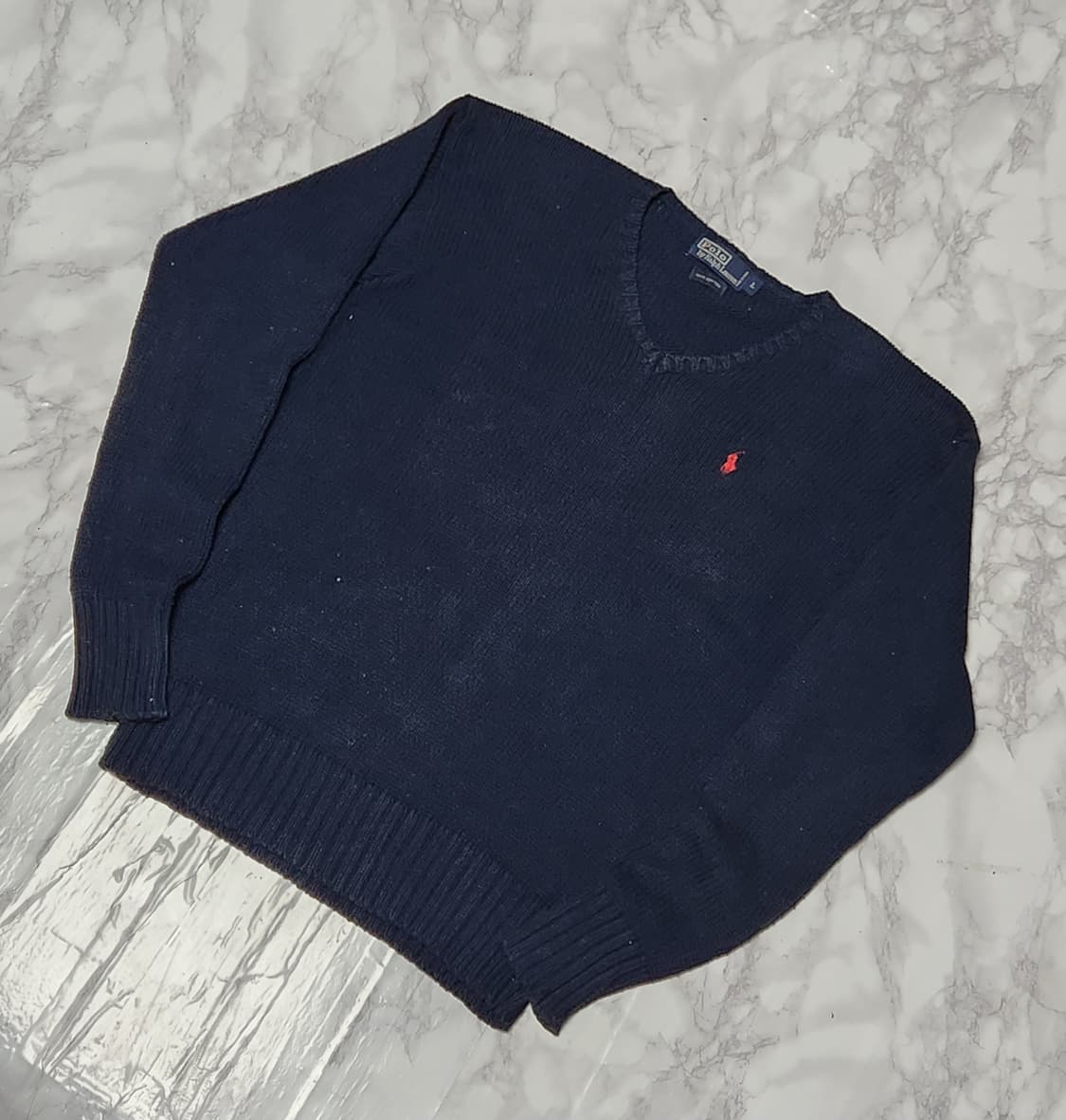 폴로 랄프로렌 딥네이비 브이넥 니트 상품이미지2