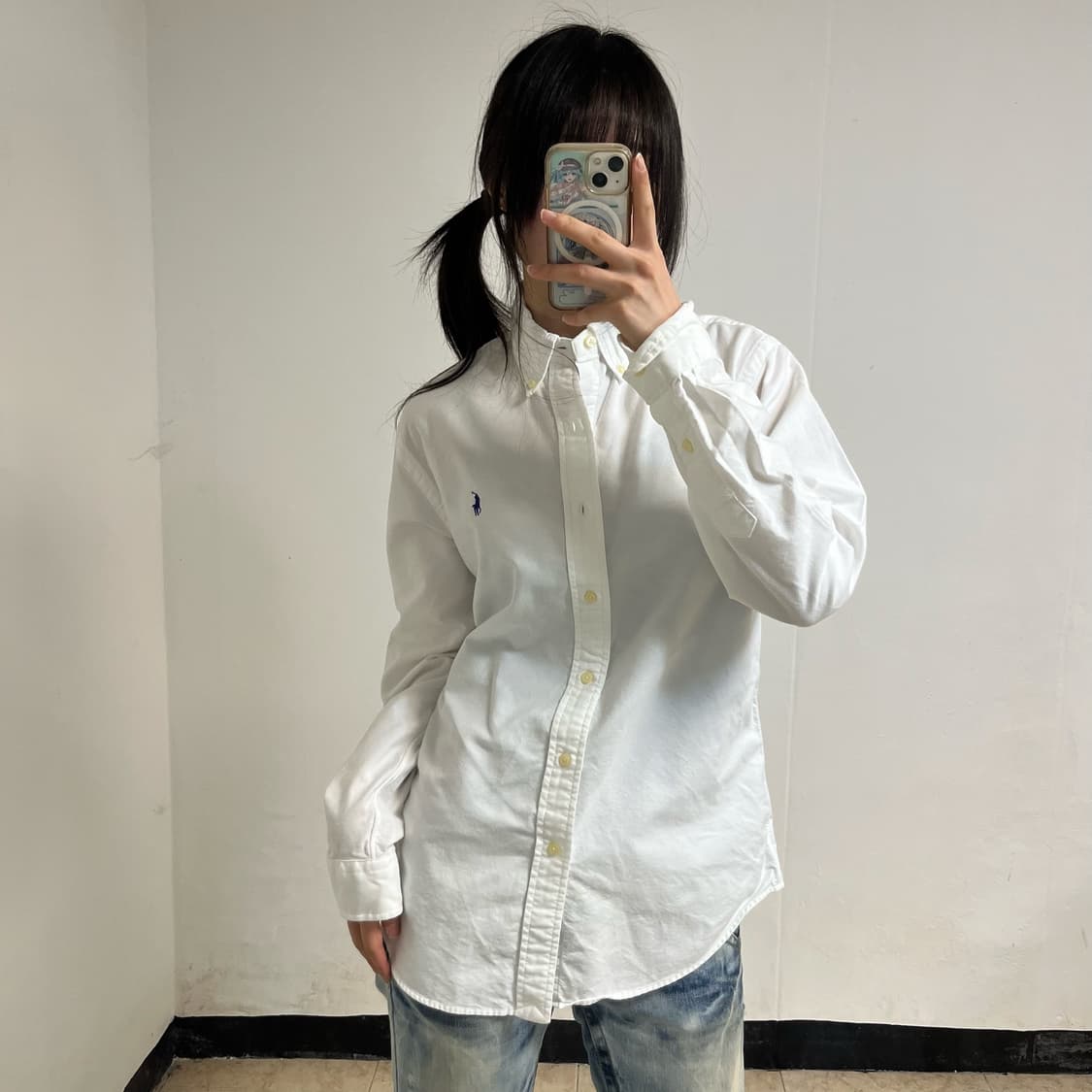 Polo Ralph Lauren Navy Pony White Shirt 상품이미지1