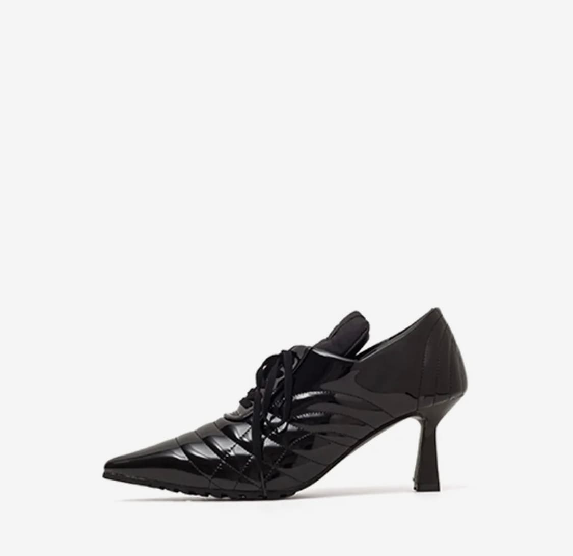 11일까지판매)씨미즈 복싱 에나멜 레이스업 스켈레토힐(블랙) 225 상품이미지1