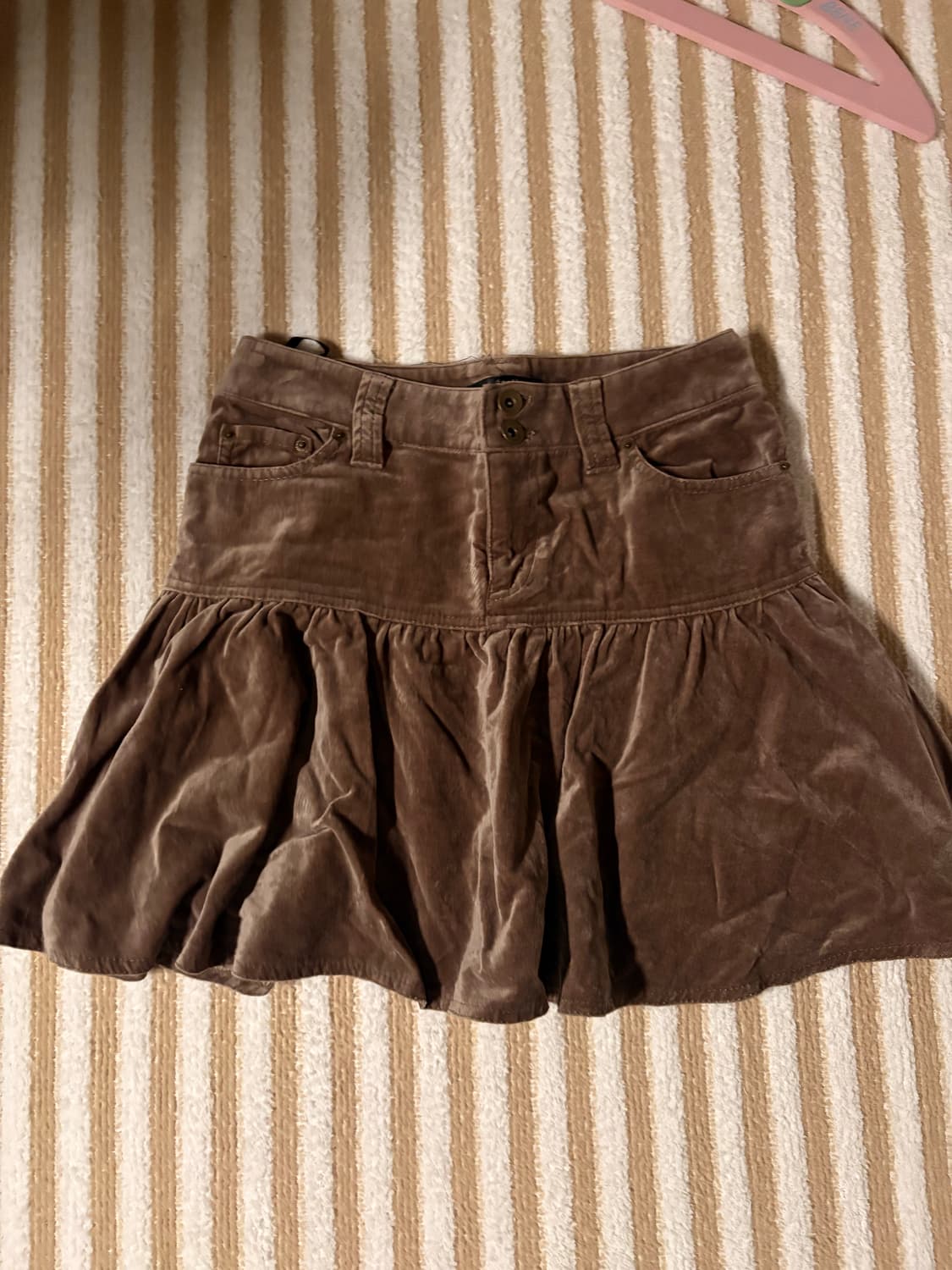 일본 빈티지 브라운 벨벳 미니 스커트 y2k 갸루 상품이미지2