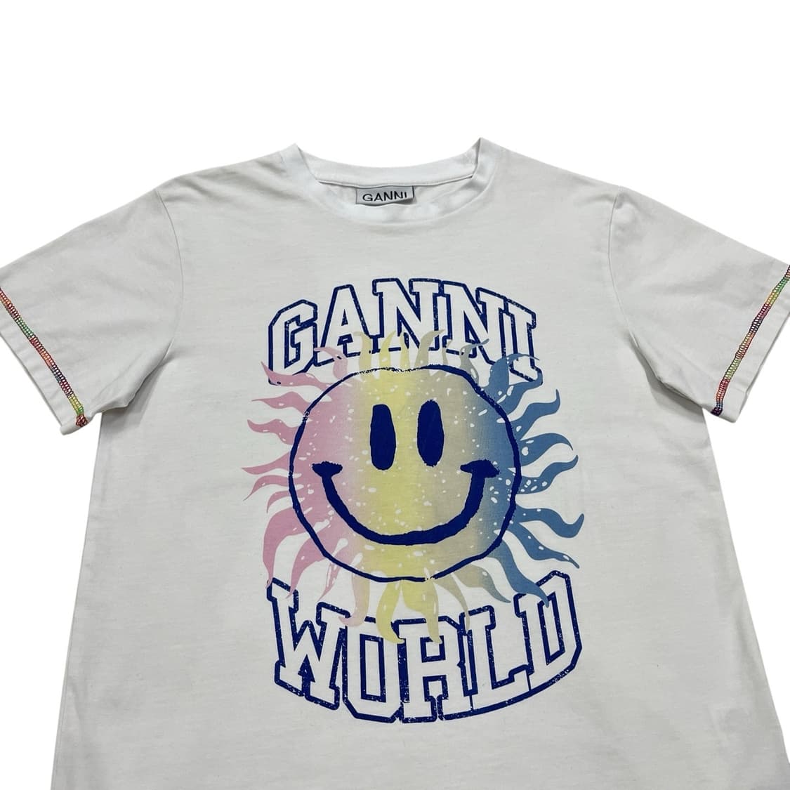 GANNI 가니 월드 스마일 반팔티 화이트 S 상품이미지2