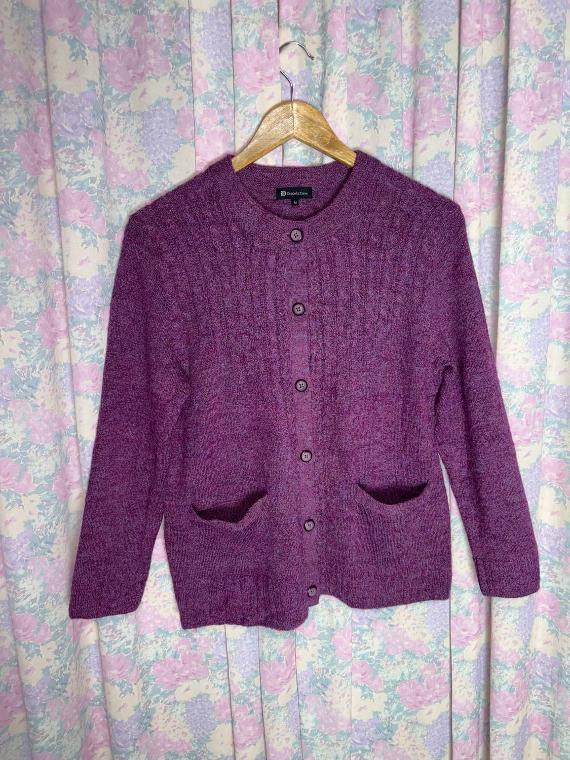 퍼플 보카시 니트 가디건 상품이미지6