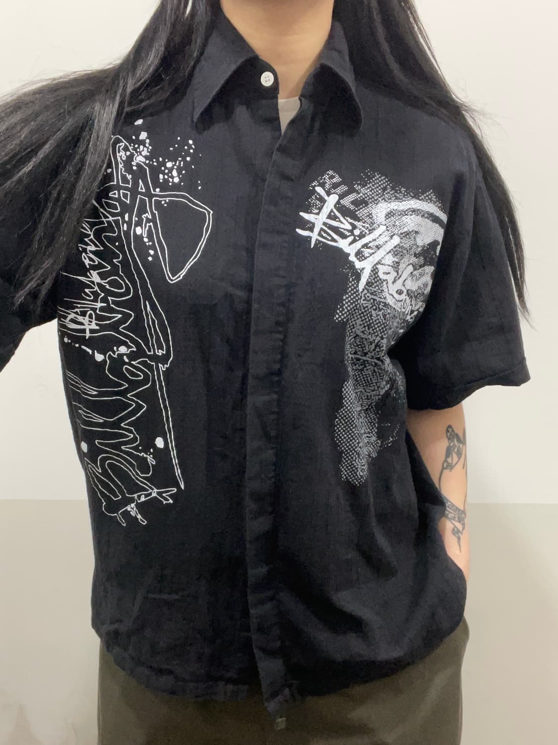 Billabong 빌라봉 Y2K 그래피티 프린팅 반팔셔츠 상품이미지1