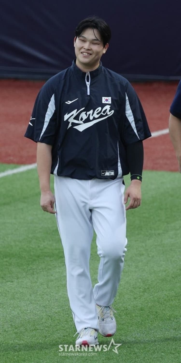 KBSA 야구 국가대표팀 반팔 웜업 바람막이 네이비 상품이미지9