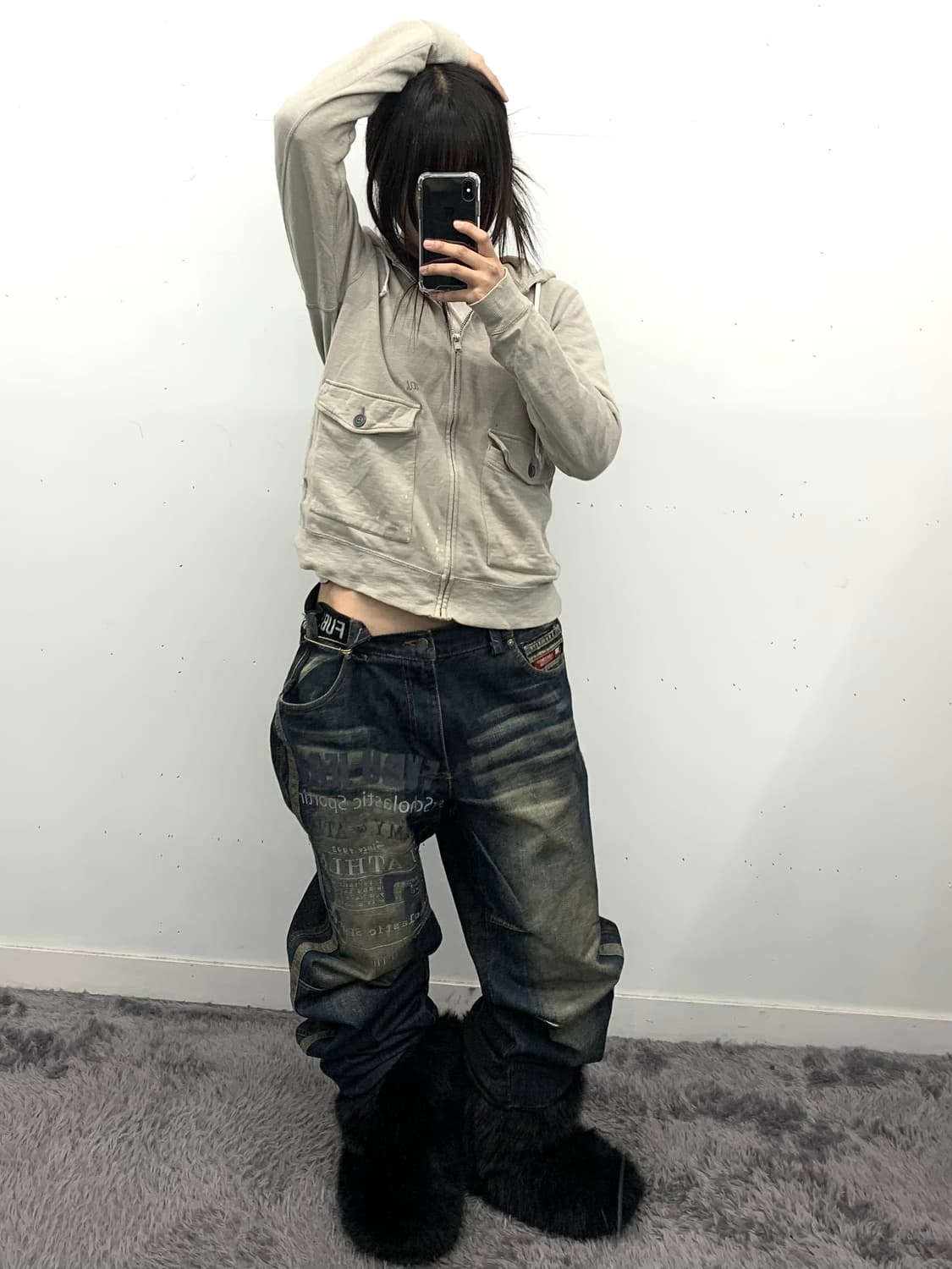 Fubu 레터링 오버핏 데님  상품이미지3