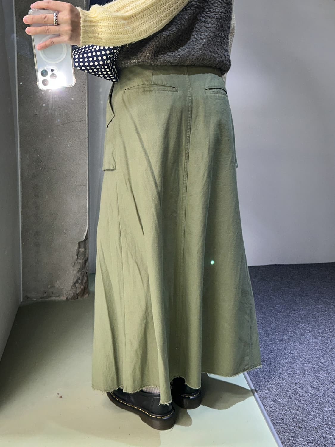 soft khaki wrap maxi skirt 상품이미지2