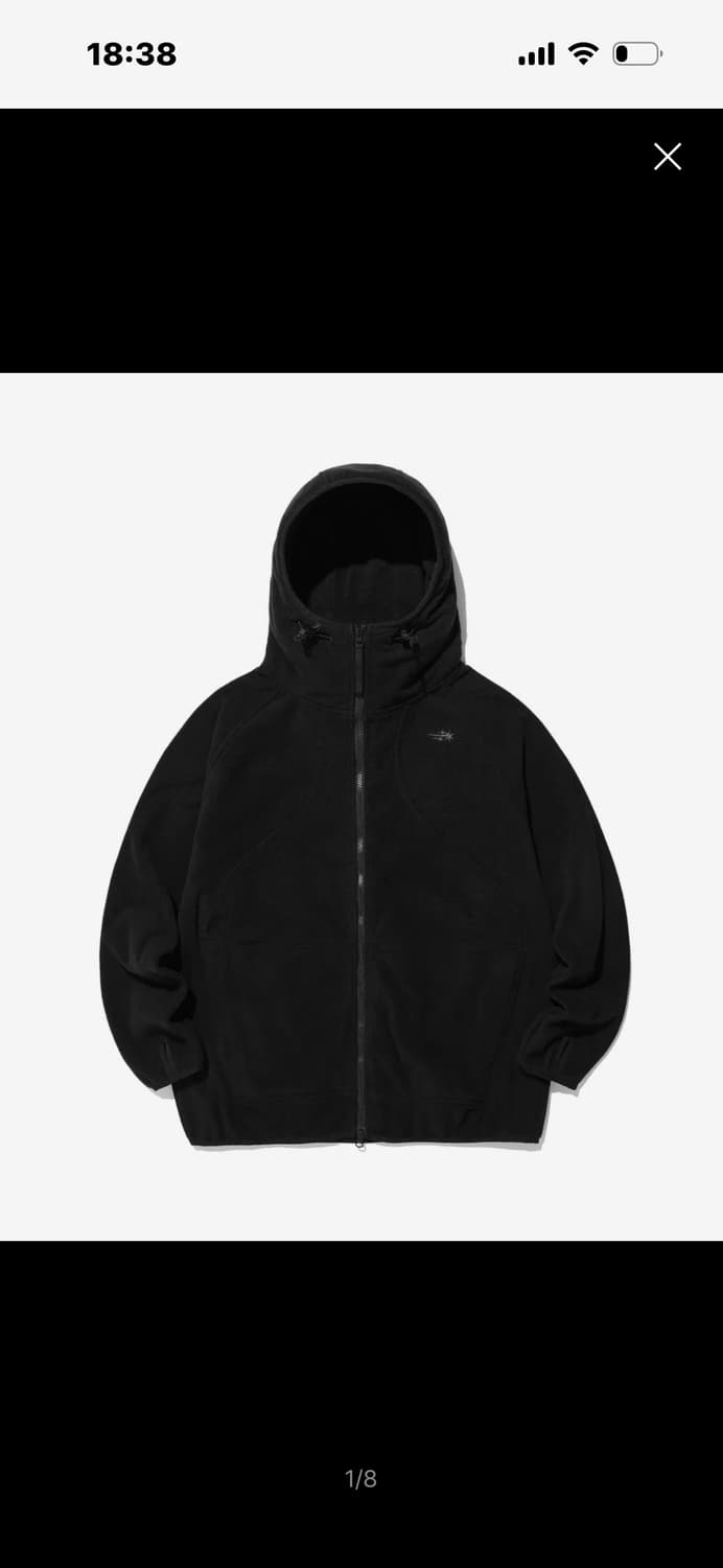 FLEECE HOODIE JACKET_BLACK 상품이미지1