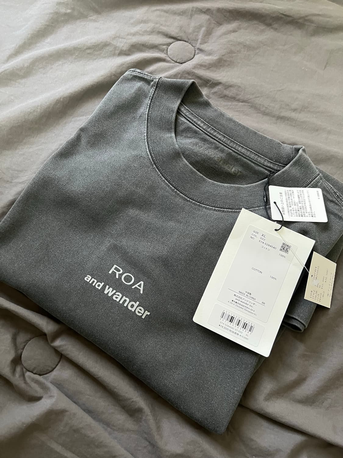 (XL) 로아 앤드원더 콜라보 반팔 그레이 새상품 ROA  상품이미지1