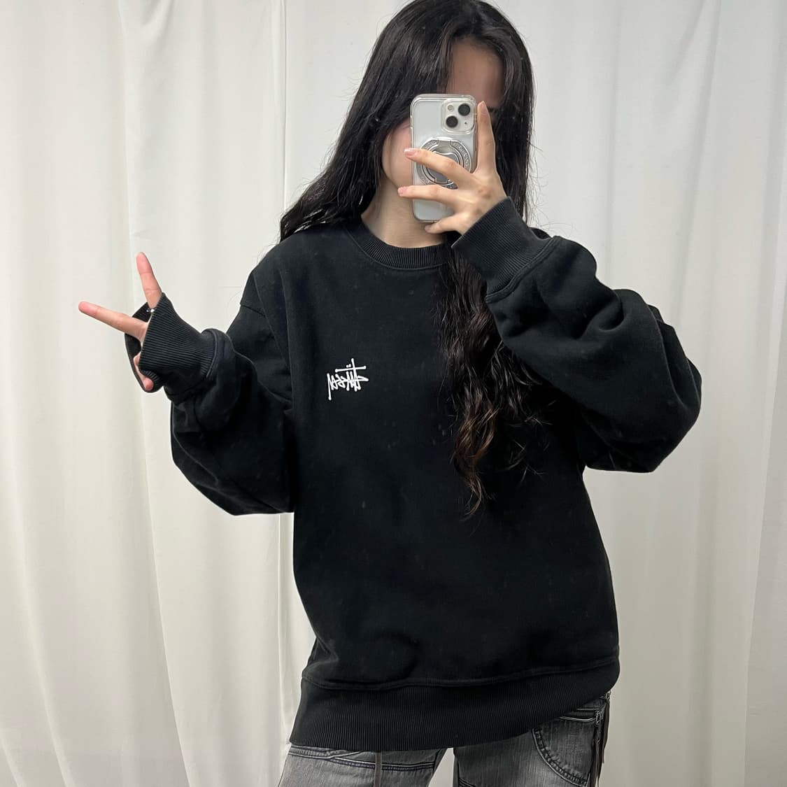 Stussy black sweatshirt 상품이미지2