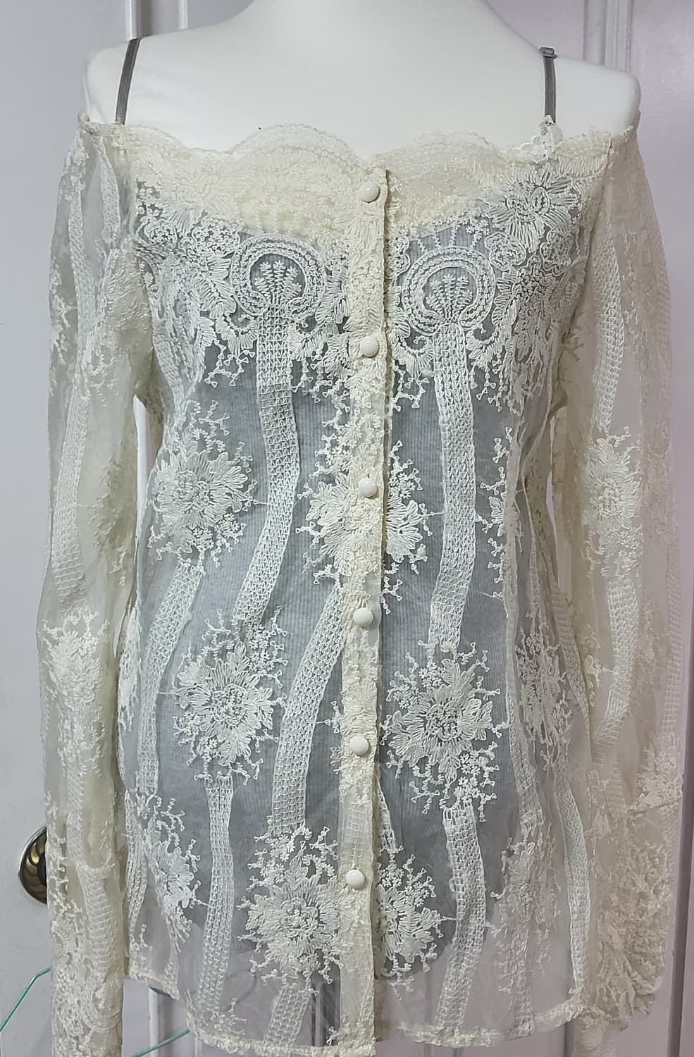 시스루 오프숄더 블라우스 나시 세트 55 상품이미지3