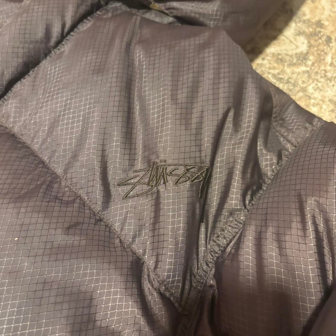 90s 스투시 후드 푸퍼 다운 자켓 브라운 상품이미지3