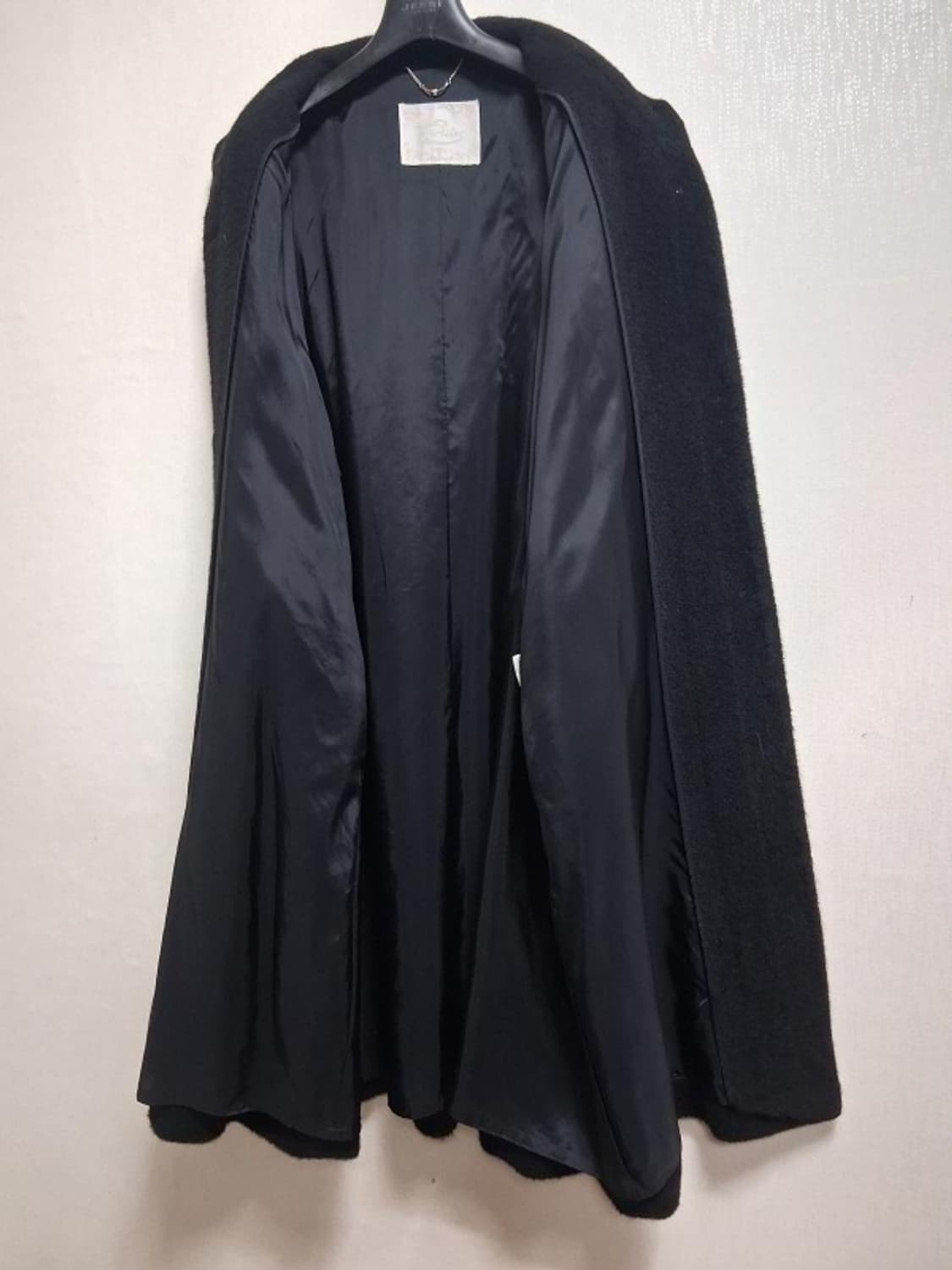 일본 Ceriaier 100% 알파카 롱코트 블랙 무지 헤링본짜임 77 상품이미지4