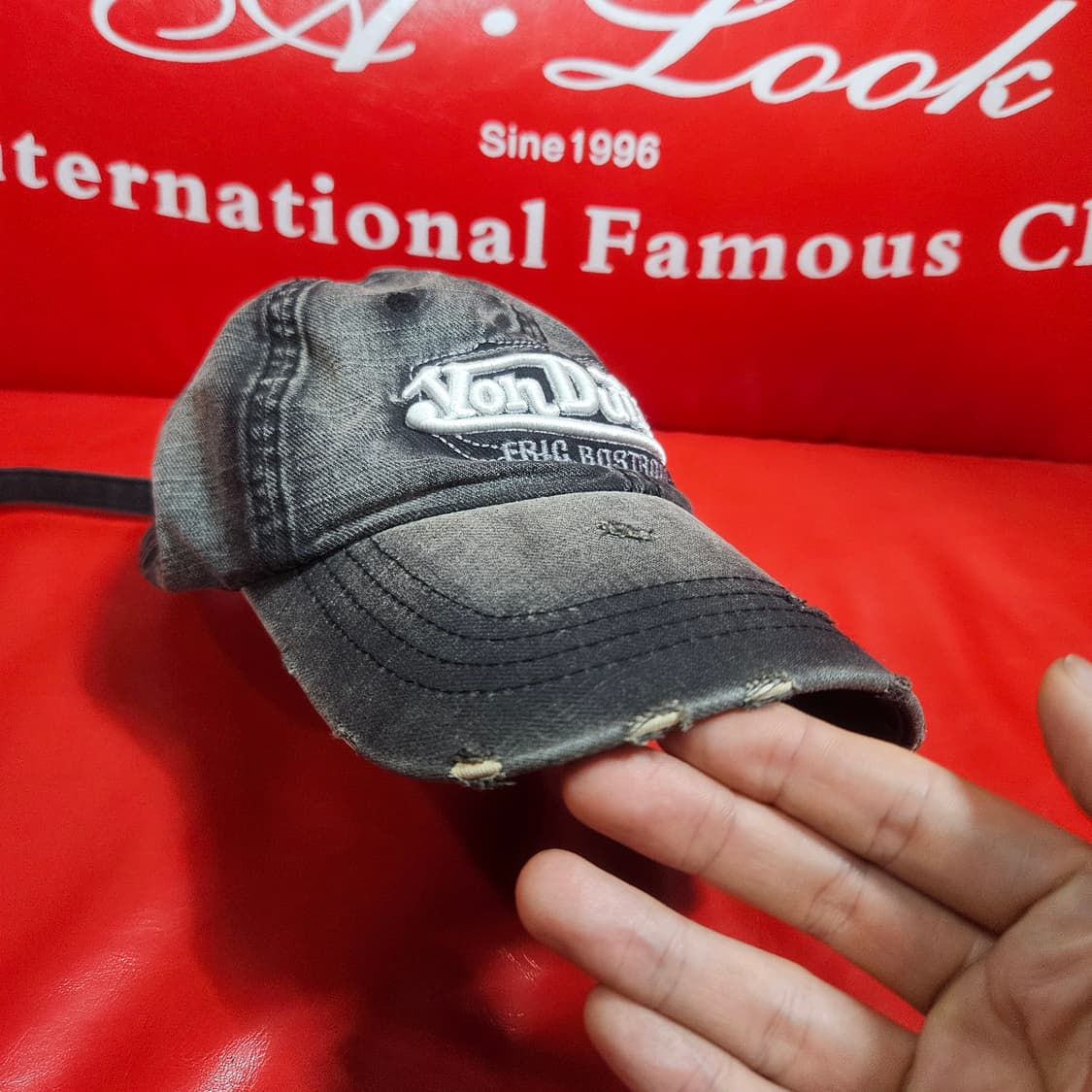 본터치(Vondutch) 빈티지 y2k 워시드 차콜 볼캡 상품이미지5