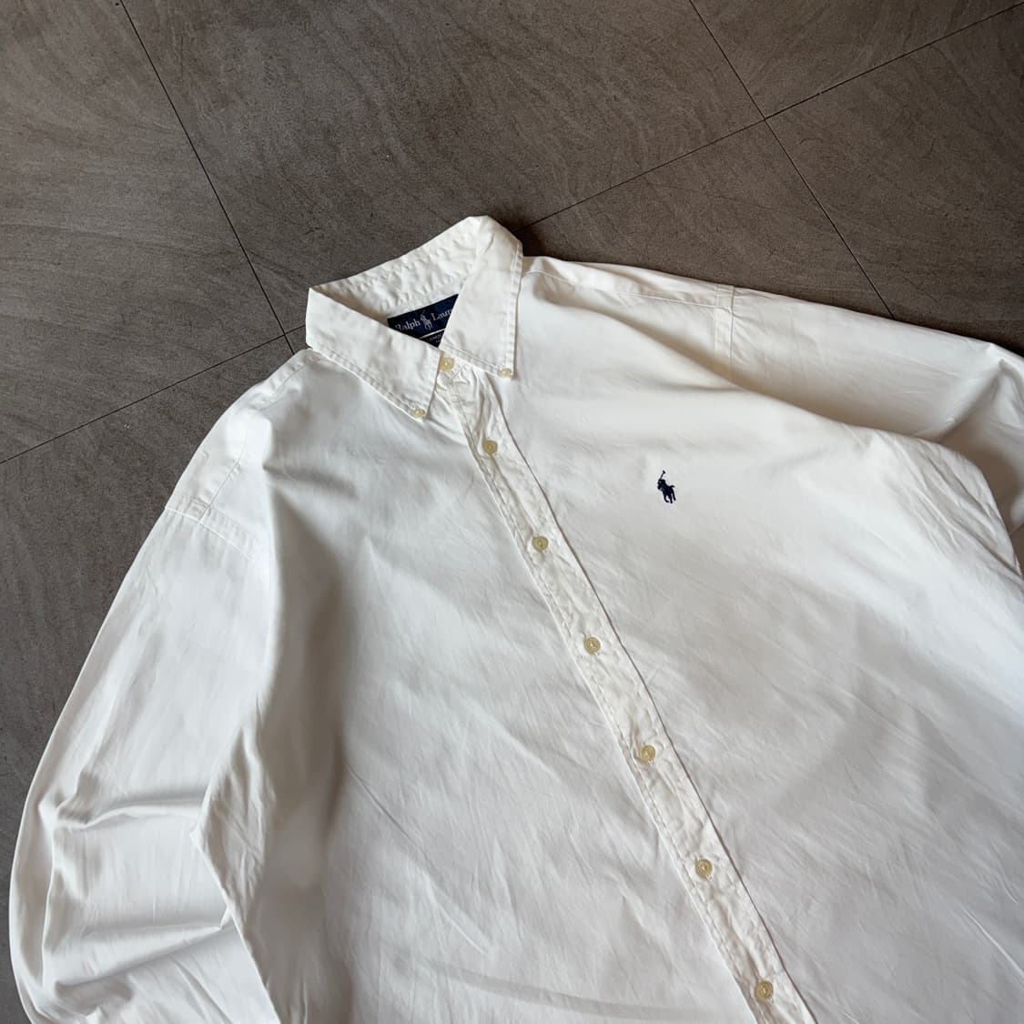 폴로 정품 화이트 클래식 포니 로고 포플린 셔츠 상품이미지2