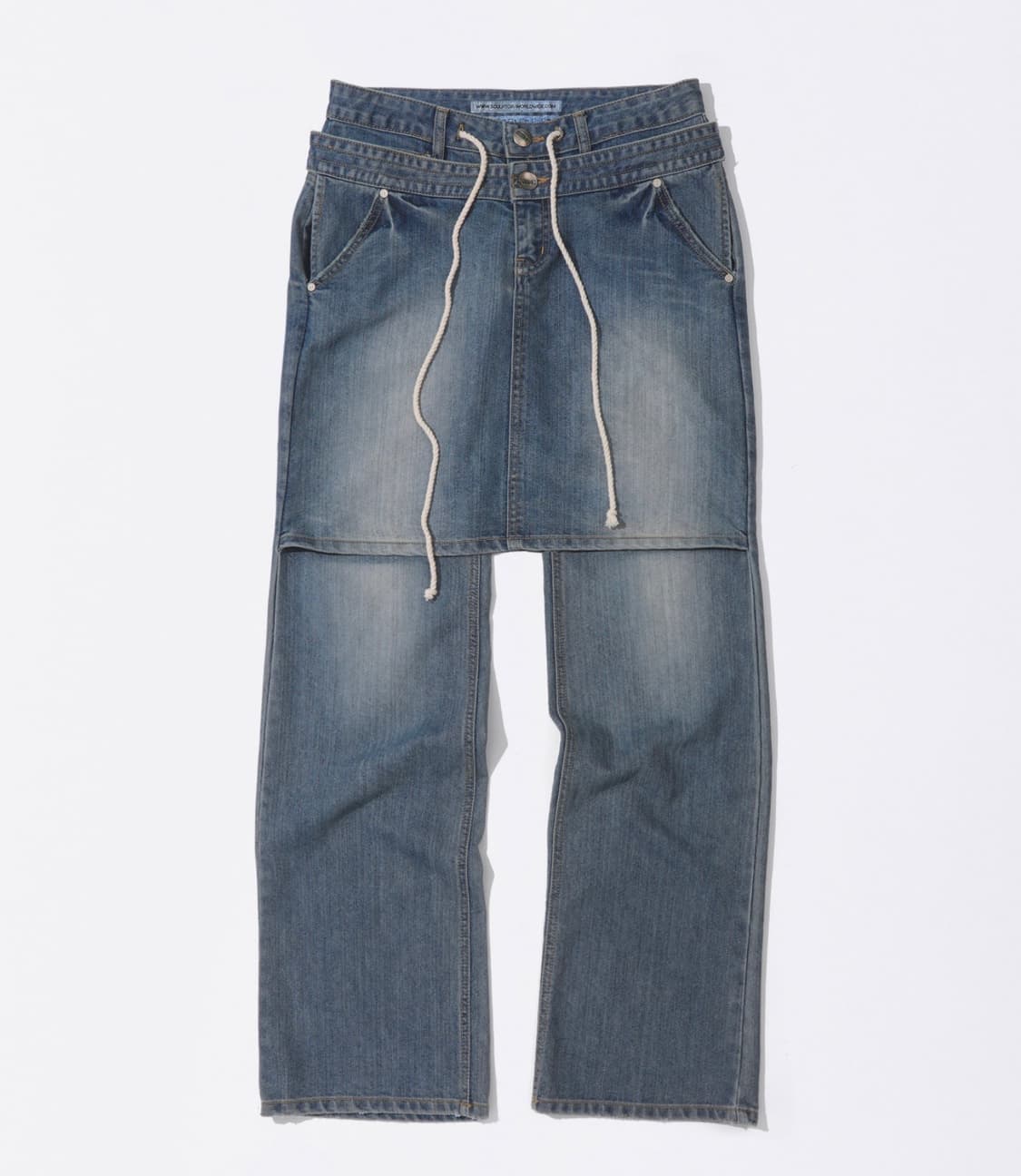 스컬프터 데님 Apron Layered Denim Mid Blue XS 상품이미지1